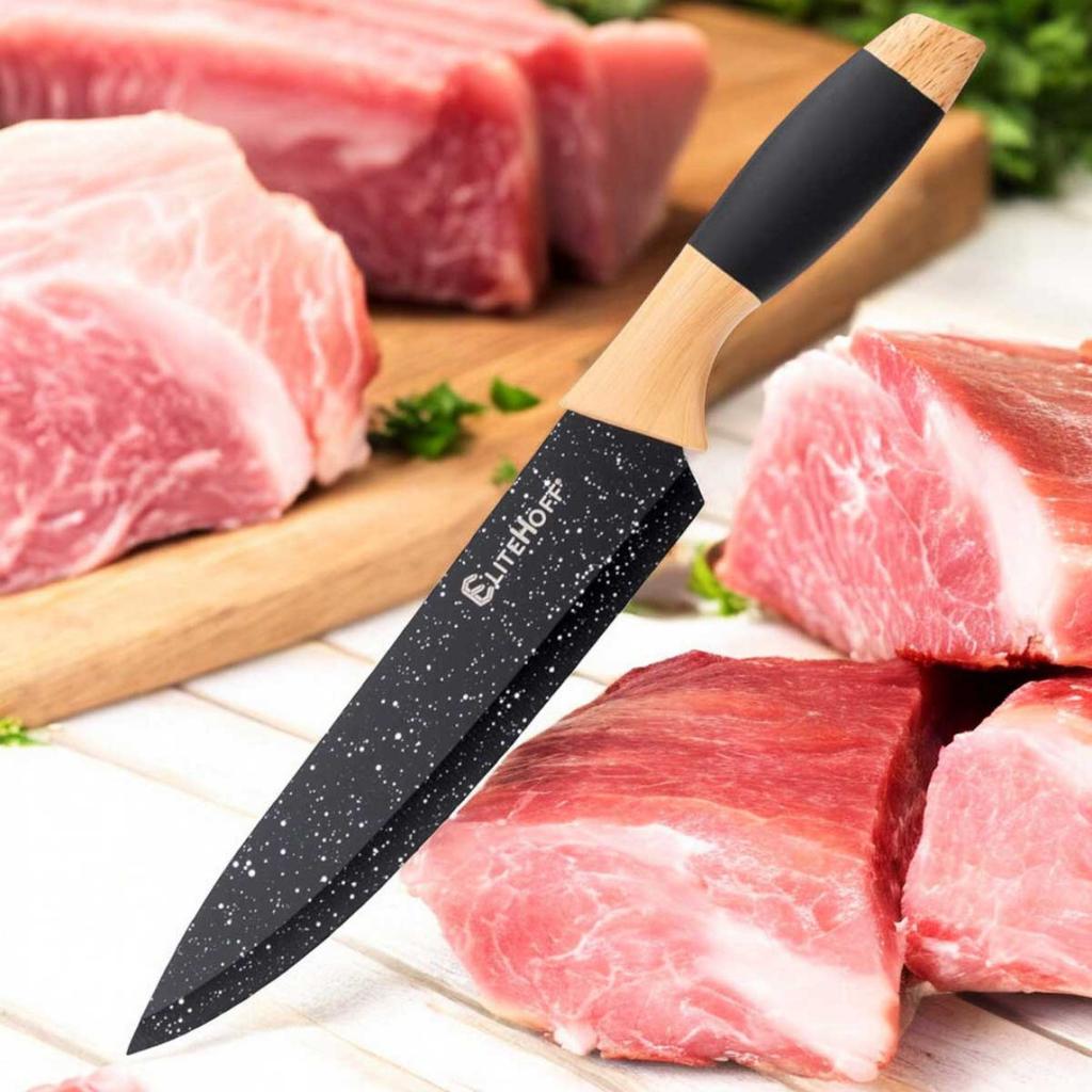 Kitchen Knife Set In A Stand With Sharpener E-6267