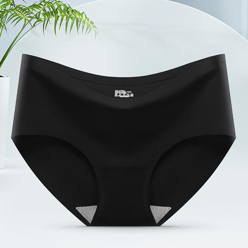 Women's Mid-Waist Ice Silk Seamless Thong Panty