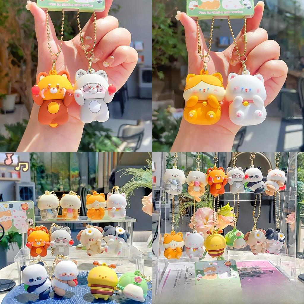 Panda Raccoon Jinnew Dog Cat Otter Magnetic Attraction Cartoon Keychain Pendant