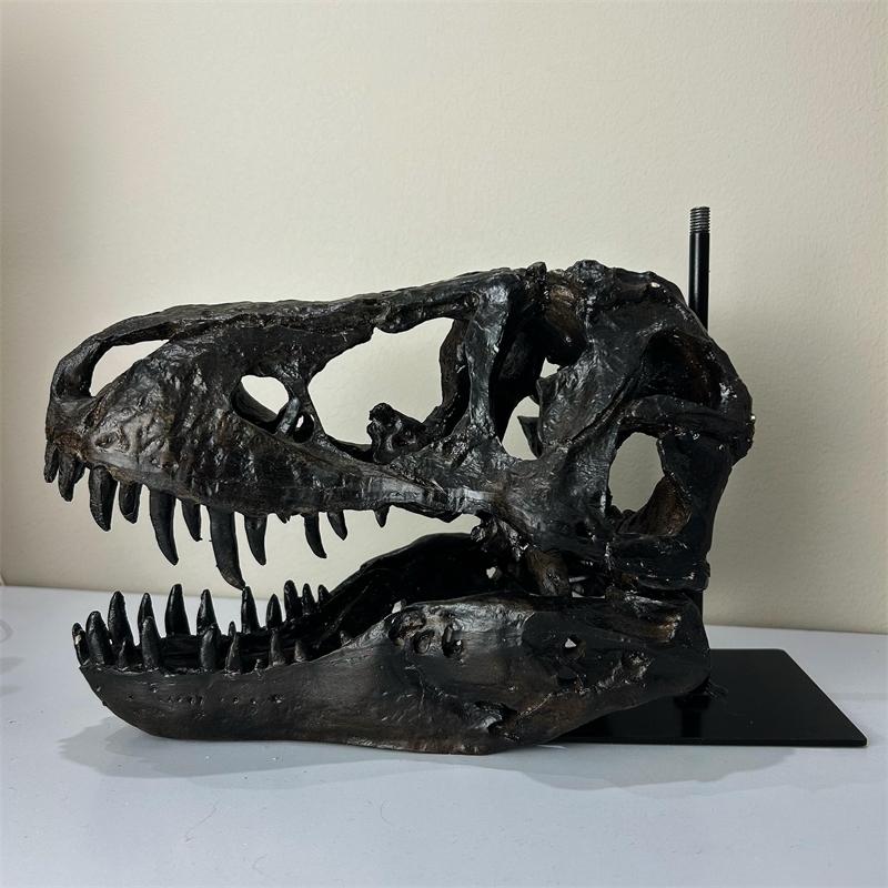Dinosaurierschädel Ständer Realistisches Skelettmodell Premium Harz Museumsstil Heim Schreibtisch Dekoration Für Männer Geschenk Geburtstag