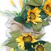 22'' Artificial Sunflower Wreath for Front Door Summer Wreath with Burlap Bow Silk Flower Wreath with Leaves for Home Decoration