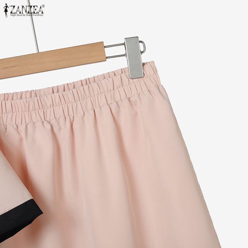 ZANZEA Women Short Sleeve Blouse and Long Skirts Summer Two Piece Suit Sets