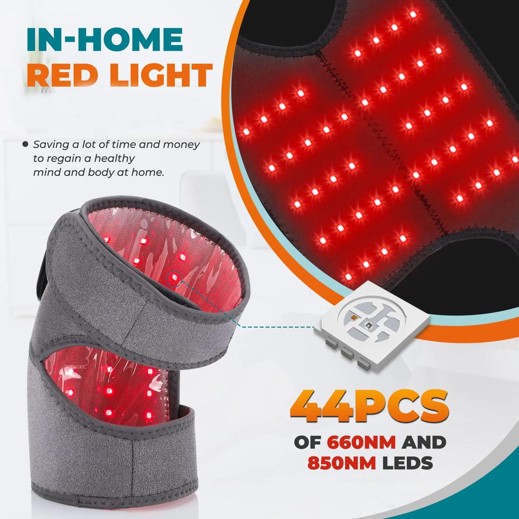 660 og 850nm Nær-infrarødt Lys Apparater Knepute Støtte 3 i 1 Varme Skulder Albueledd Massasjeapparat Termiske Massasjebelter Puter