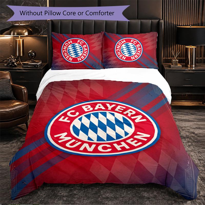 Biancheria da letto a tema Bayern Monaco Set 3 Pezzi Copripiumino Biancheria da letto decorativa per stanza di adolescenti Decorazione per la casa