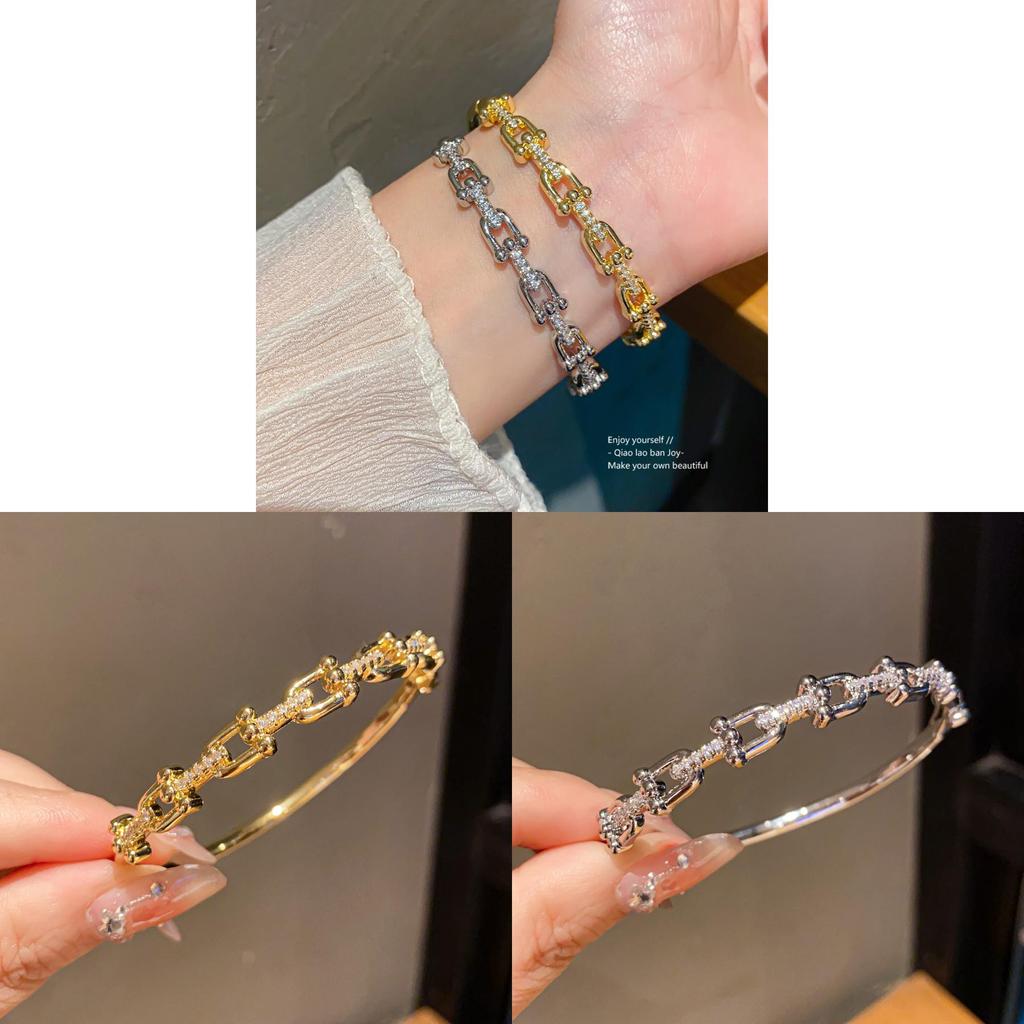 Light Luxury Alphabet Charm Bracelet With Electroplated Copper For Fashionable Women