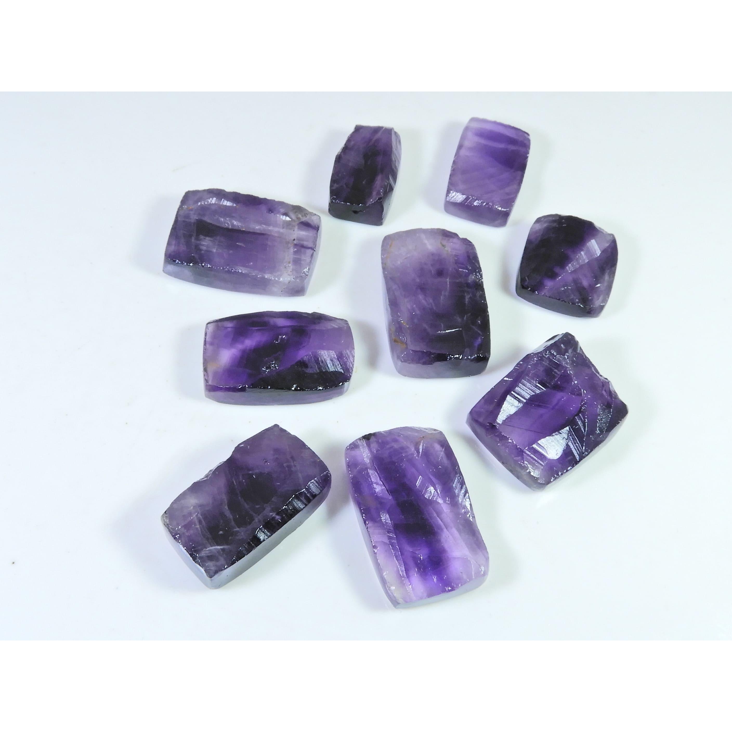 307Cts. Natural Amethyst Druzy Octagon Cabochon Loose Gemstone 09Pcs Lot C-1251