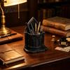 Vintage Style Desk Accessories 3D Printed Gothic Cathedral Pen Holder, Academia Church Decorative Makeup Brush Cup Castle Pencil Cup, Large