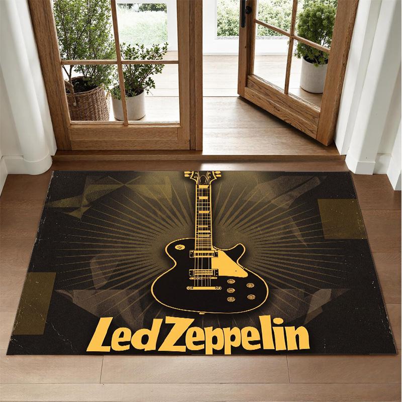 Led Zeppelin Design Crystal Velvet Rug Soft Decorative Mat for Bedroom Entrance