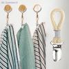 {MX} 1/8/10Pcs Braided Cotton Loop Metal Towel Clip Towel Clips  Bathroom Kitchen Hand Towel Clamp Hat Hanger Storage Holder