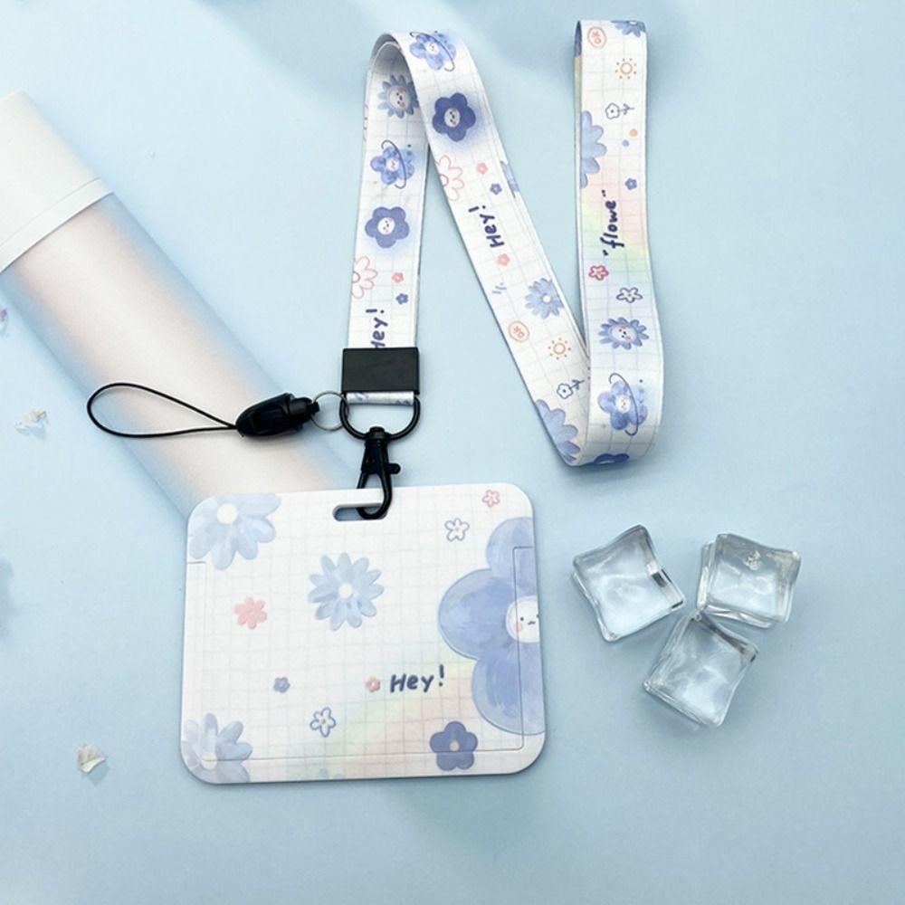 

Для женщин Держатели для карточек из свежих цветов Мультяшный чехол для карточек Обложка для хранения карточек Контроль доступа к карточкам B(Lanyard)