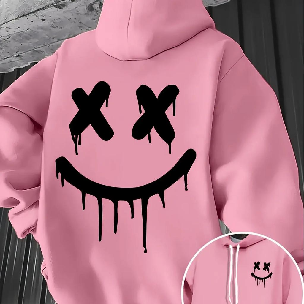 New 2026 Fall/Winter unisex hoodies featuring cheerful smiley face prints and a fun, relaxed fit, leading the hip-hop trend.