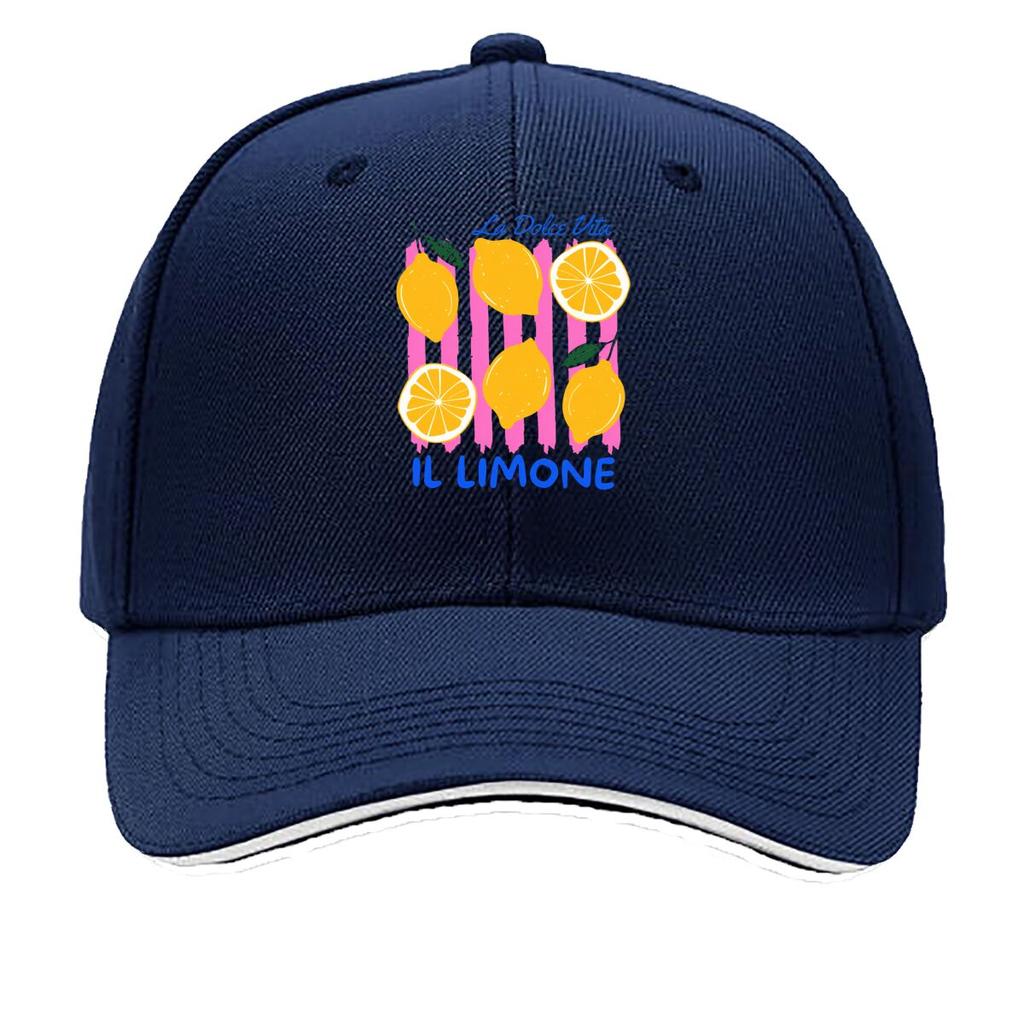 La Dolce Vita Il Limone Lemon Slice Art Sandwich Baseball Cap Unisex Women Sun Cap Outdoor Workouts Hat