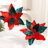 Multi-color Artificial Christmas Flowers Flower Head Xmas Tree Ornaments  Event Layout