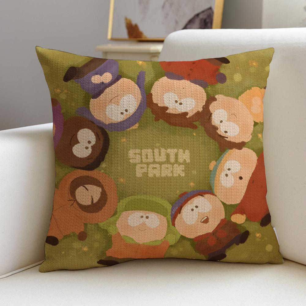

Satirical SSouth ParkS Cushion Cover Breathable and skinfriendly linen pillowcase square removable and washable cushion 30X30cm