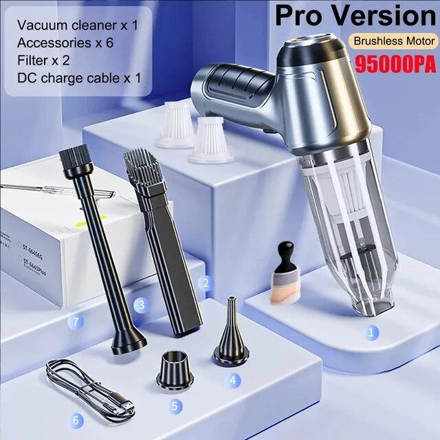 95000Pa Wireless Car Vacuum Cleaner Portable Cordless Powerful Strong Suction Handheld Cleaning Machine New Car Accessories 2023