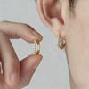 925 Silver Rhinestone Hoop Earrings for Women Exquisite Round Circle Earrings Minimalism Daily Wearing Fashion Jewelry