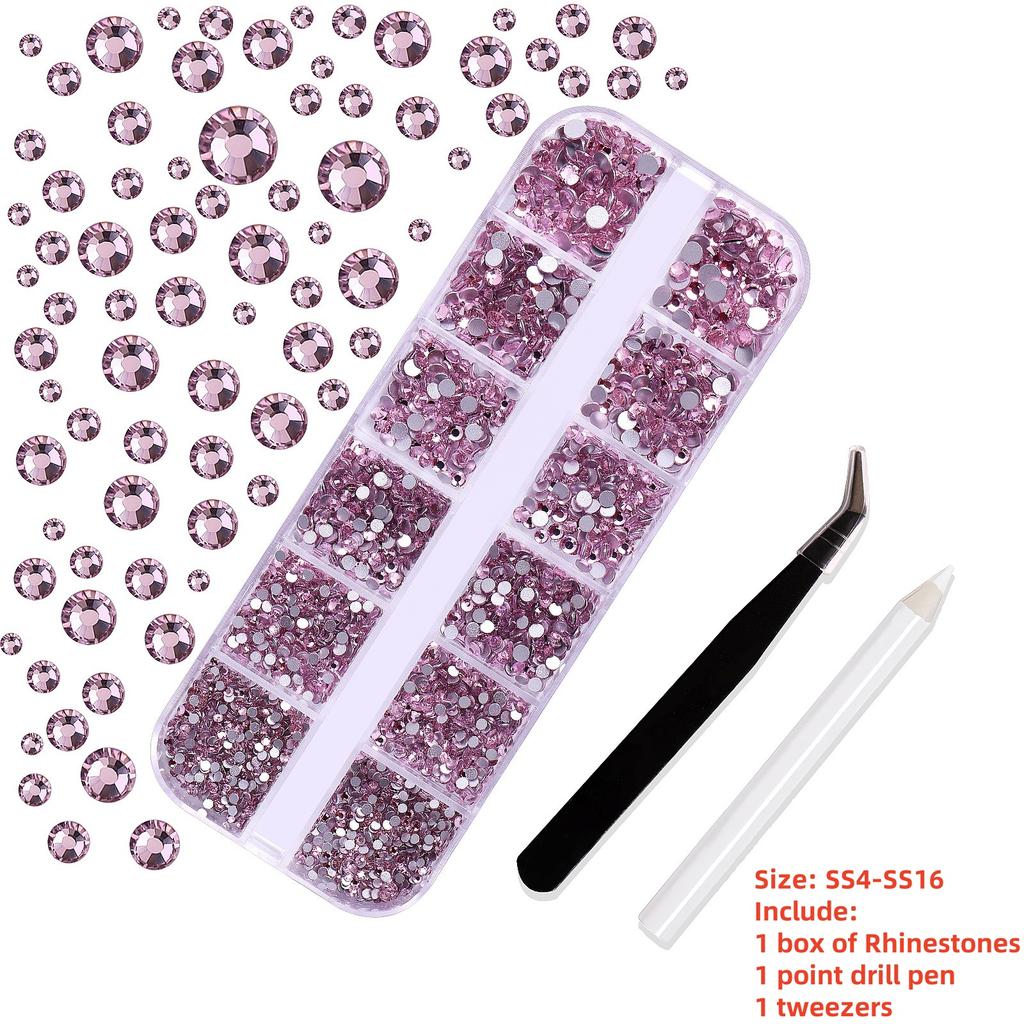1 Box Luxus Glänzende Diamant Nagelkunst Strasssteine Stein Strass Glas 3D Nägel Zubehör Schmuck AB/Bunt Hotfix Maniküre Dekorationen#