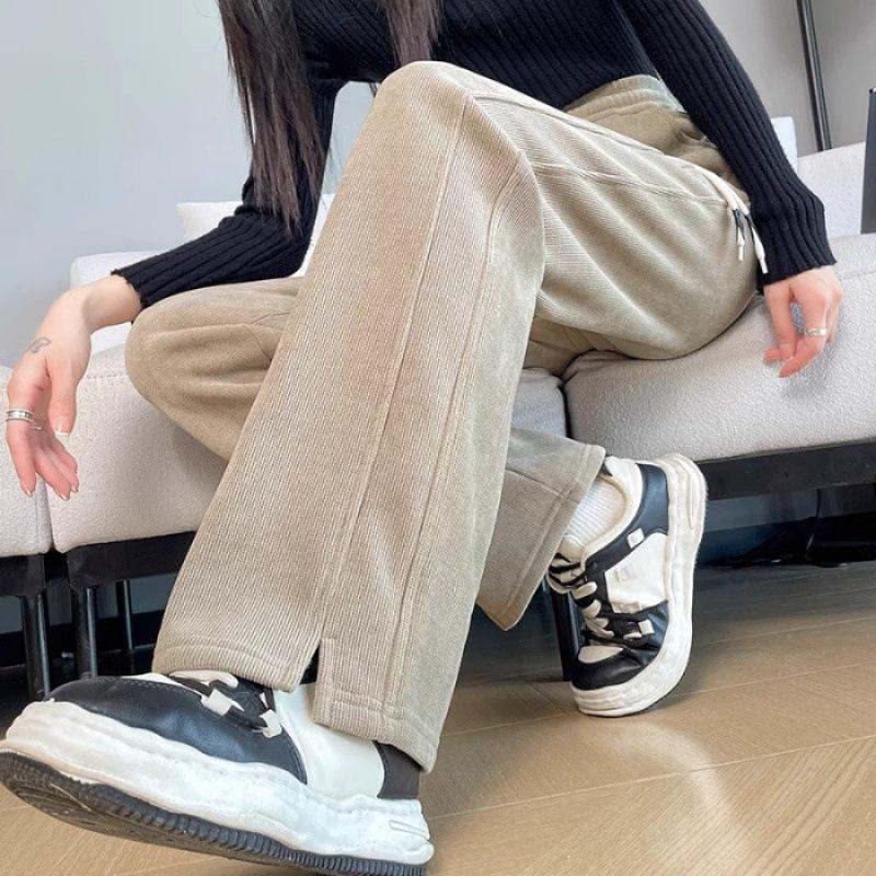 Wide Leg Pants Women Spring Autumn Winter Casual Sweatpants - Fleece and Non-Fleece Options
