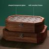 Jewelry Storage Box with Buckle And Flip-Top Lid Case Wood Retro Design Dustproof Organizer for Small Sundries