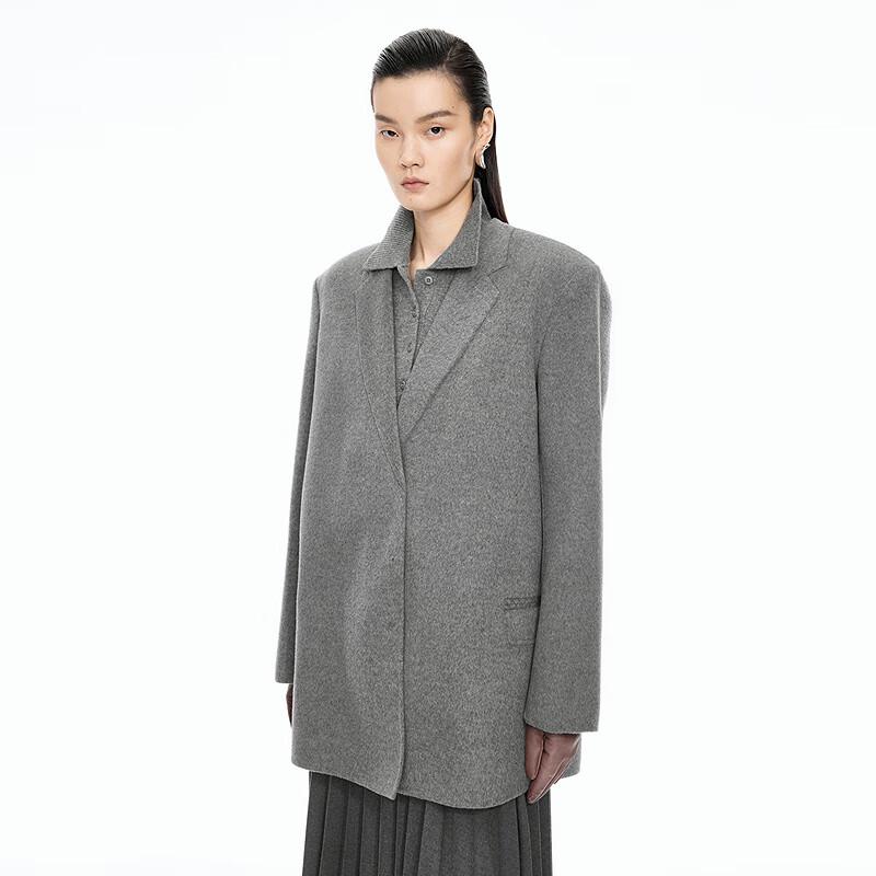 JNBY 2025 Winter Loose Straight Wool Blend Coat