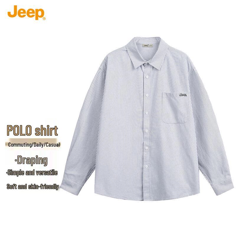 JEEP Men's Casual Striped Long-Sleeve Shirt