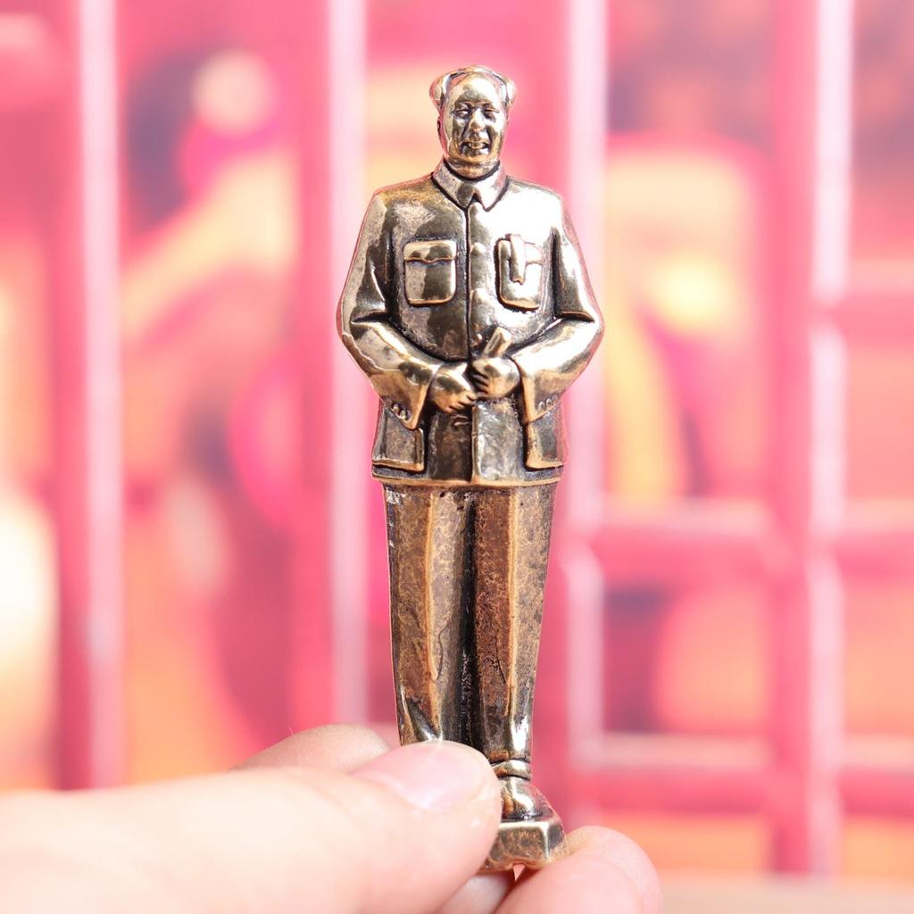 Pure Copper Mao Zedong Full Body Statue - Memorial Bronze Sculpture for Living Room Decoration