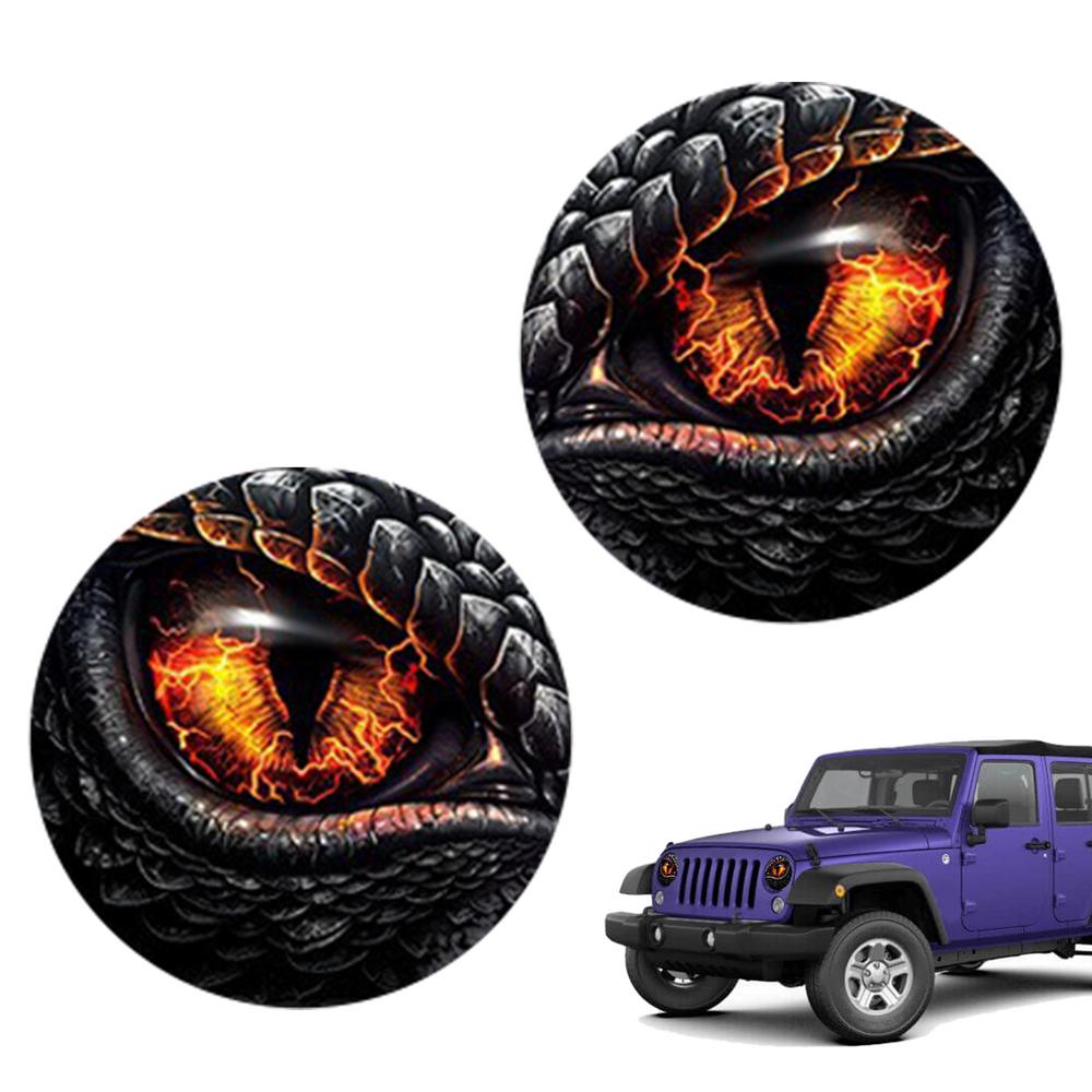 Headlight Decal 3D Stereo Beast Eyes Stickers Weather Resistant Reflective Car Window Bumper Decoration Stickers For Truck