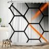 Modern 3D Geometry Shower Curtains Minimalist Lattice Waterproof Polyester Fabric Bathroom Accessories Black Gray Bath Curtains