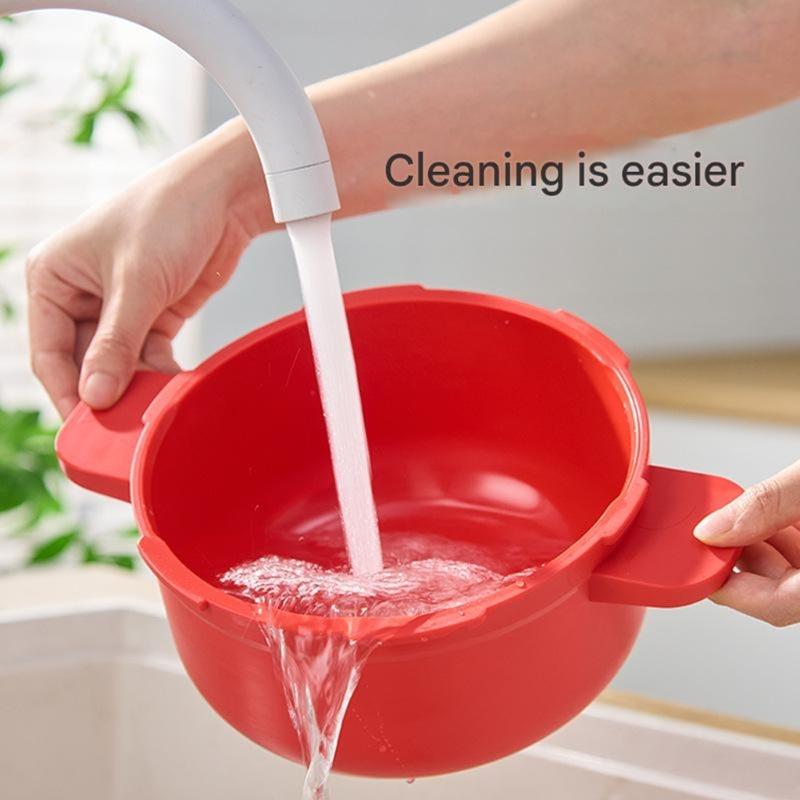 Heatproof Handle Microwave Rice Cooker Multi Purpose Steamer For Healthy Meals Leak Proof Dishwasher Safe Kitchenware