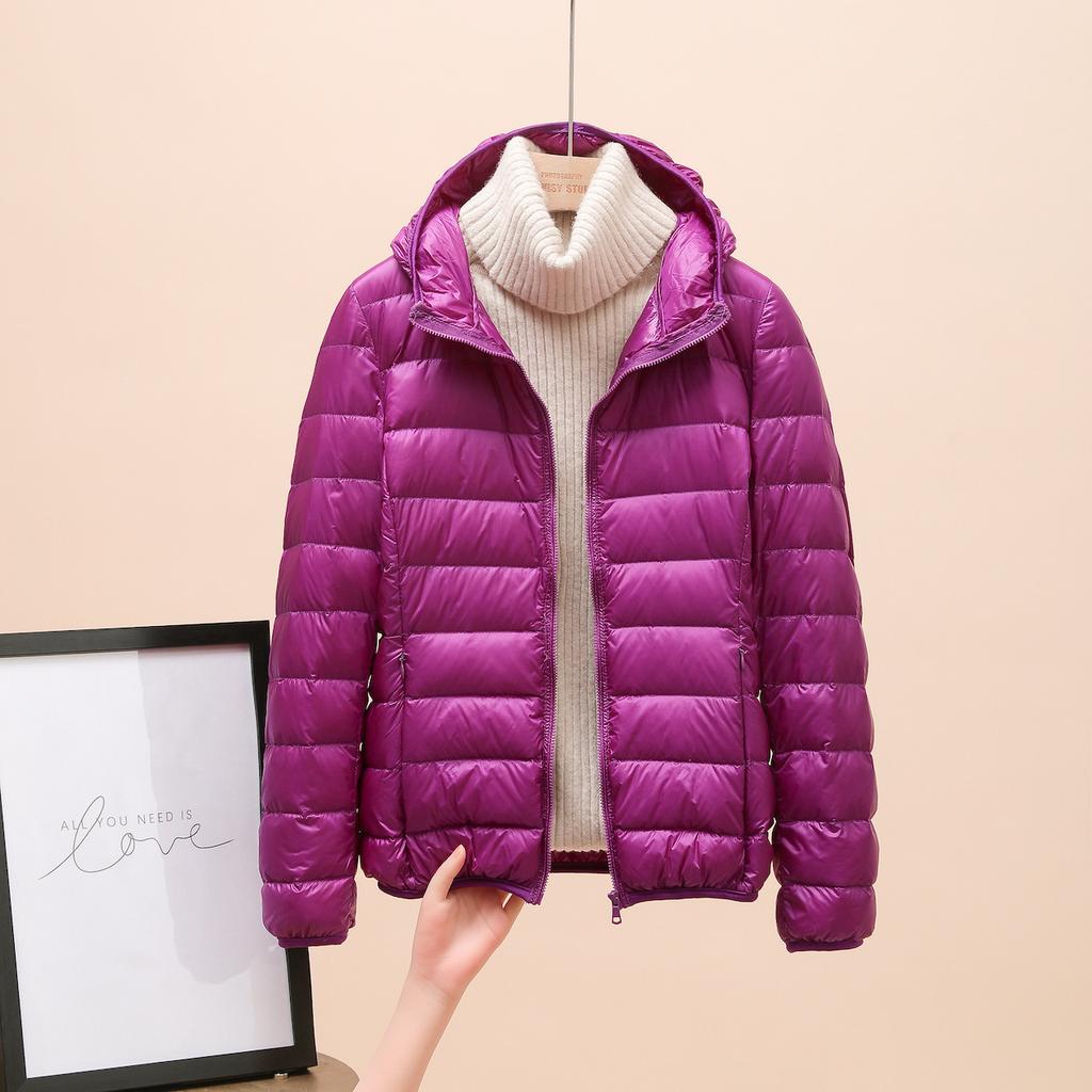 Women's Stand Collar Long Sleeve Puffer Jacket Regular Fit Commuter Style Lightweight Down Jacket