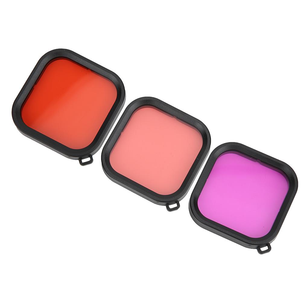 3 Pcs Diving Lens Filter Kit for GoPro 8 Waterproof Housing Case Snorkel Filters Scuba Dive Accessories