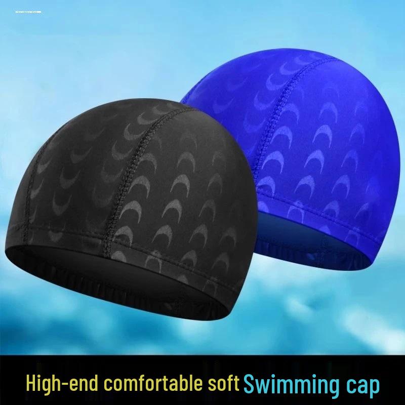 

Men s Extra Large Swimming Cap - Black, Anti-Hot Spring Water, for Adult Large Head Circumference Pink PU Cap - 1