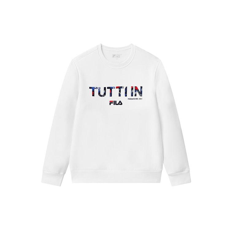 FILA Свитшоты Мужские Белый Круглый вырез Умеренный Обычный F51M118209F-WT L