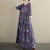 Long Sleeve Plus Size Vintage Floral New In Dresses for Women Casual Loose Spring Summer Autumn Dress