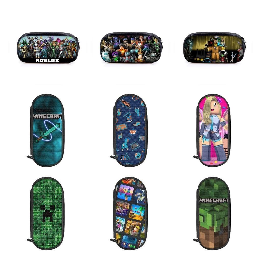 Vibrant Roblox Single Layer Pencil Case Durable Polyester Rectangular Kids Stationery Bag