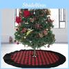 Premium Red And Black Buffalo Check Velvet Christmas Tree Skirt Ideal For Holiday Settings