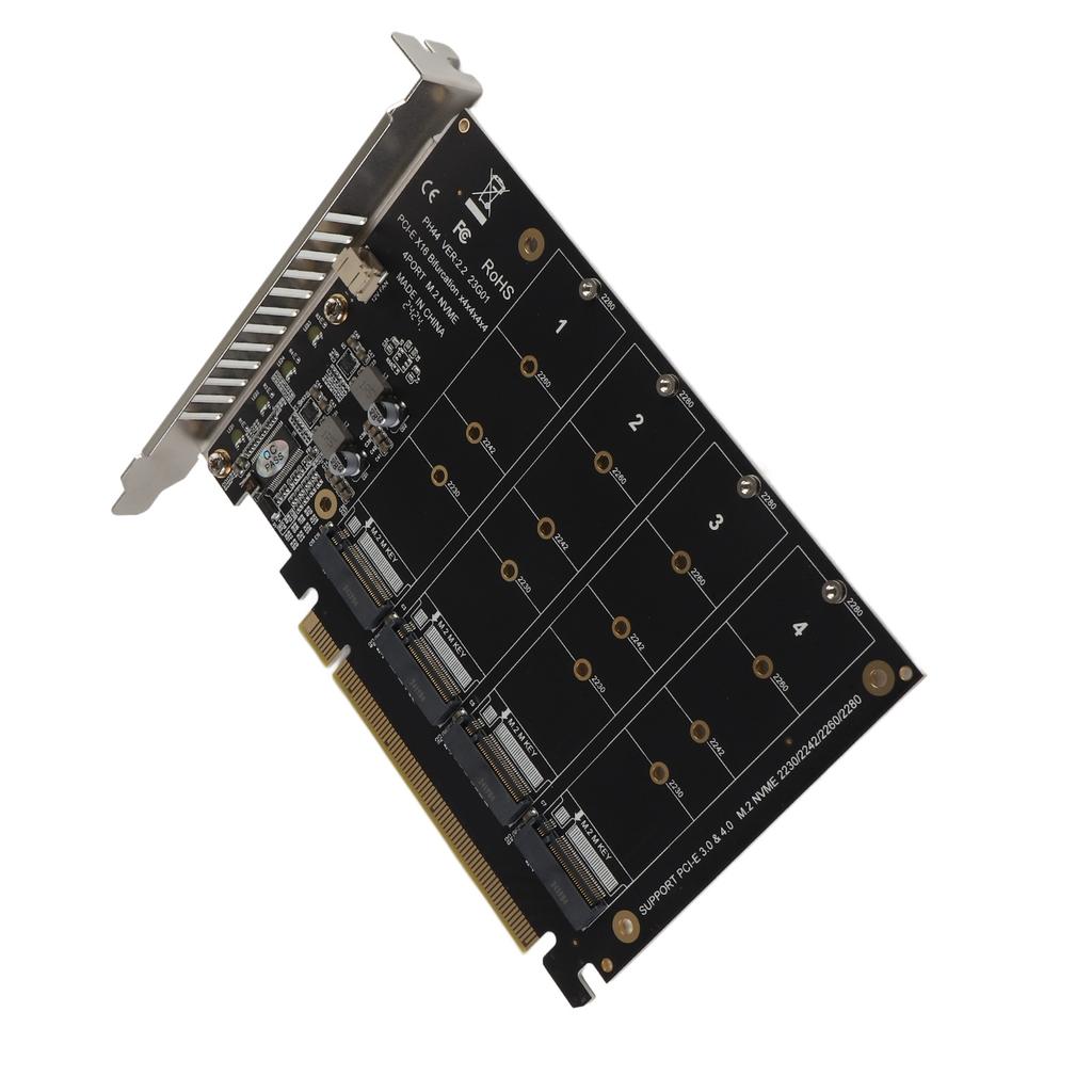 Placa Adaptadora 4 Portas M.2 NVMe SSD para PCIE X16 M Key Conversor Leitor de Disco Rígido Placa de Expansão PH44