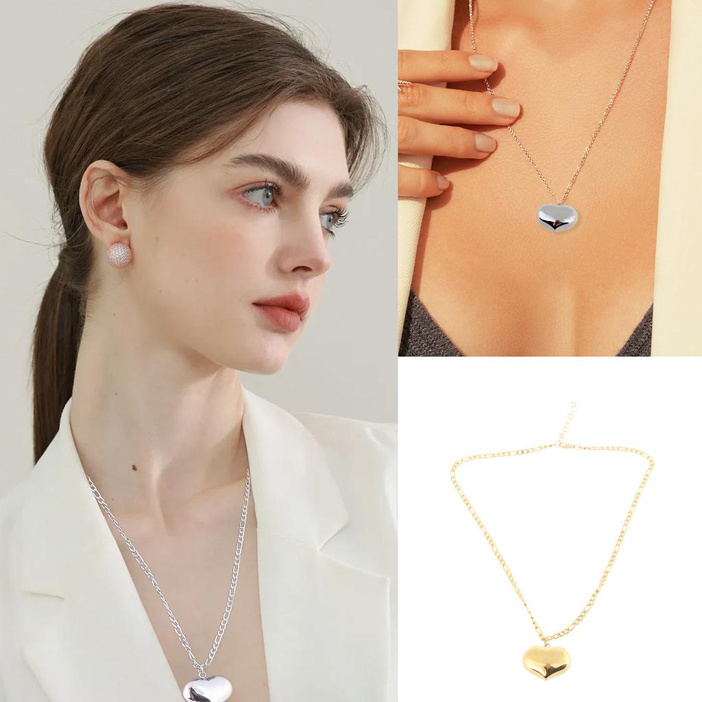 Personalized Heart Shaped Necklace Distinctive Necklace with Heart Charm Contemporary Clavicle Chain Neck Adornment