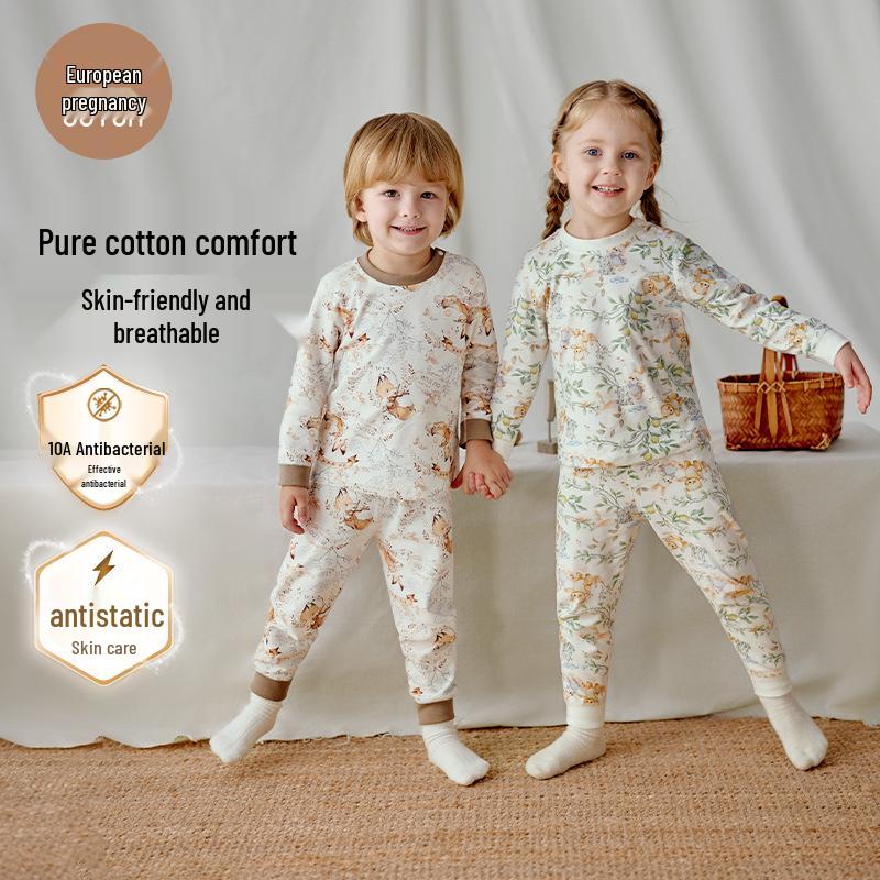 Oyun Barns 100% Bomull Höstunderkläder Set - Varmt och Klass A Kvalitet för Pojkar och Flickor