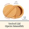 Bamboo Salt Cellar with Swivel Lid,Spice Box Storage Container for Kitchen with Magnetic Closure for Sea Salt, Spices and Herbs