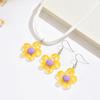New Dopamine Hollow Flower Velvet Necklace Sweet Stylish Design Clavicle Chain Ins Fashion Jewelry Set For Women Daily Wear