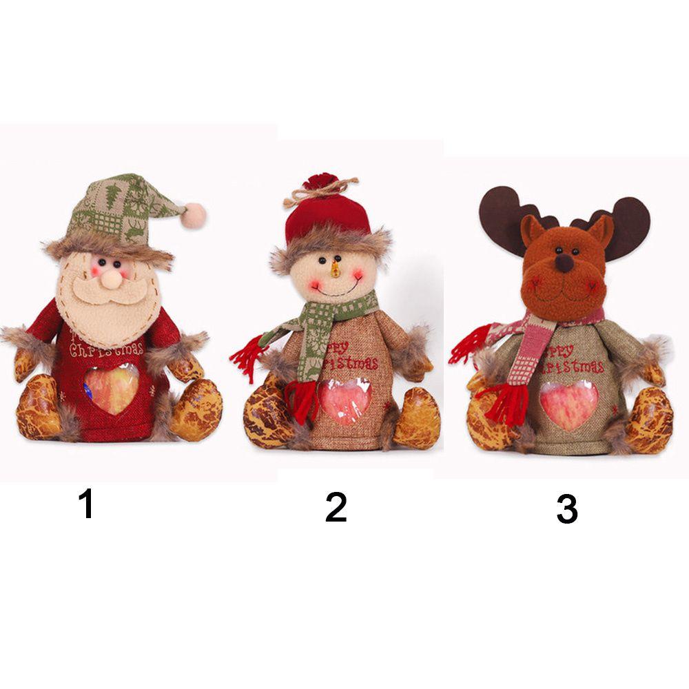 Cute Doll Candy Bag Gift Packaging Santa Claus Xmas Decor Zipper Bag Present Bag Apple Gift Bag