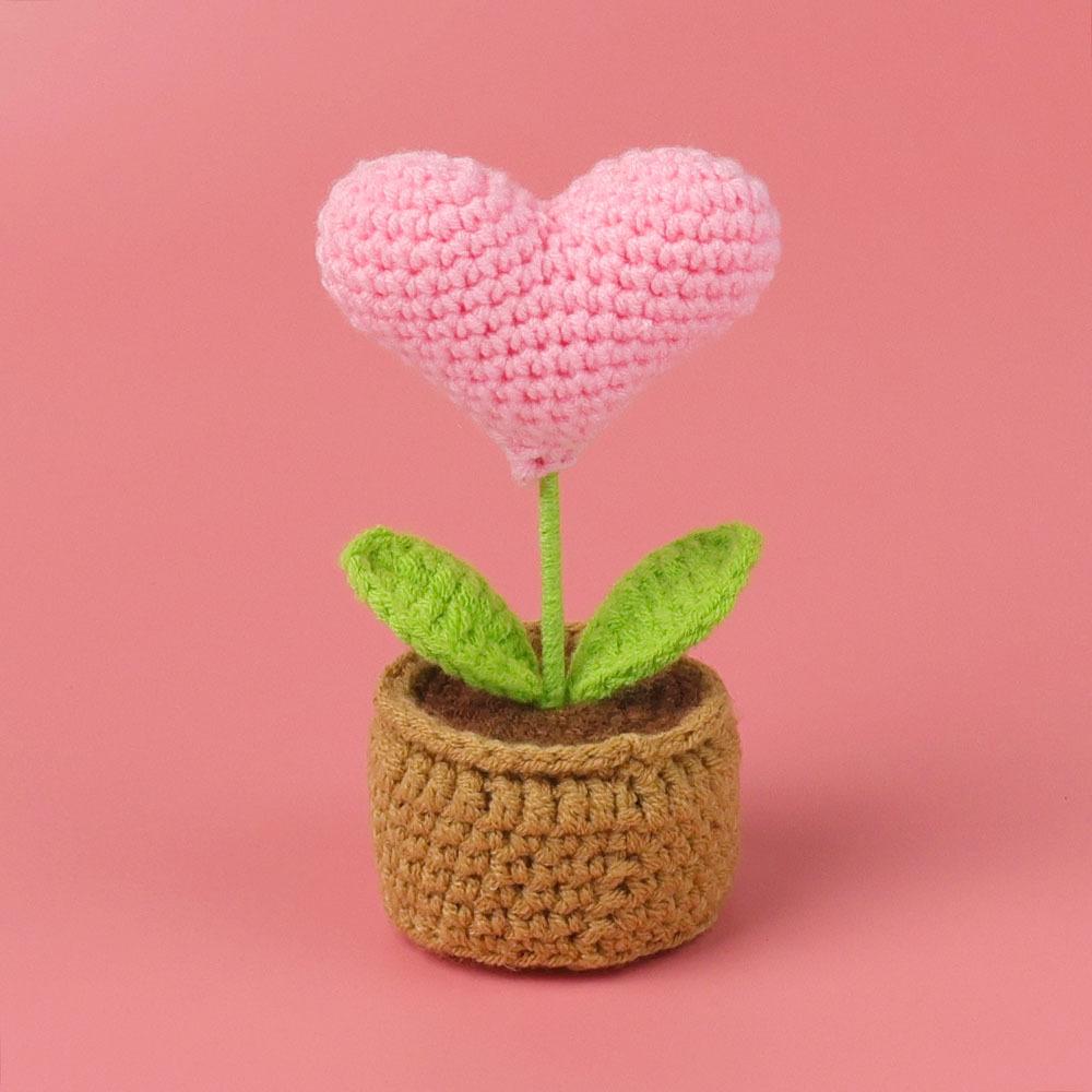 Crochet Sunflowers Potted Cute Knitting Flower Pot Flower Pot Handwoven Plant Car Table Bookshelf Home Decor Gift