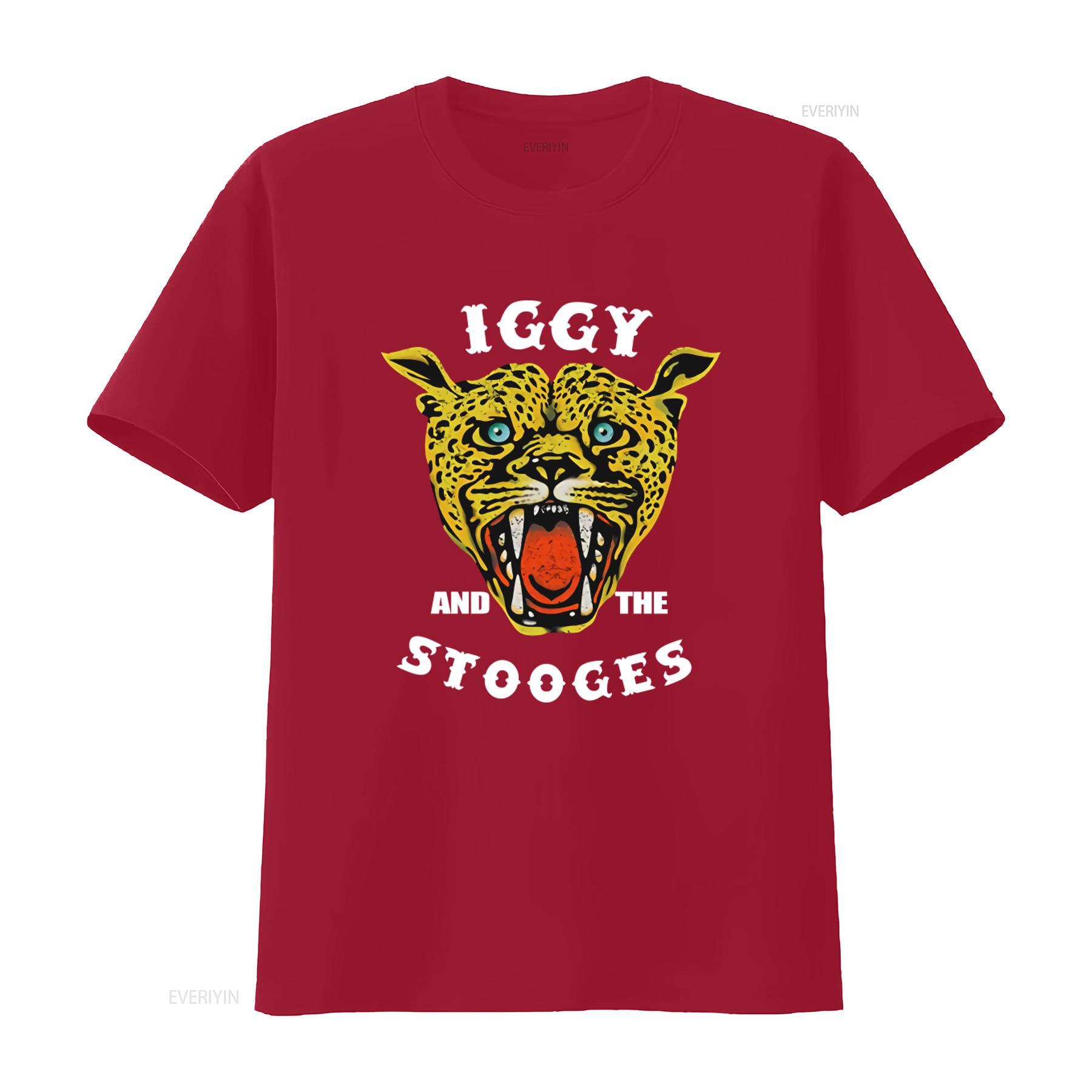 

Iggy And The Stooges Cheetah Print T shirt FKQ7 vintage Washed Versatile homme Soft Casual graphic Stretched designer clothes S