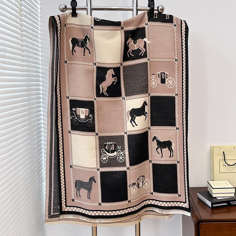 Ladies Popular Carriage Imitation Cashmere Thermal Scarf Fashionable And Sweet Air Conditioner Shawl