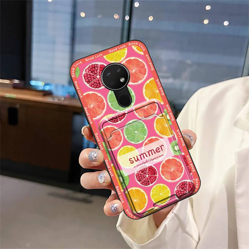 Protective Dirt-resistant Phone Case For Nokia 6.2/7.2 TPU Silicone Cute Back Cover Graffiti Durable Anti-knock Card Bag