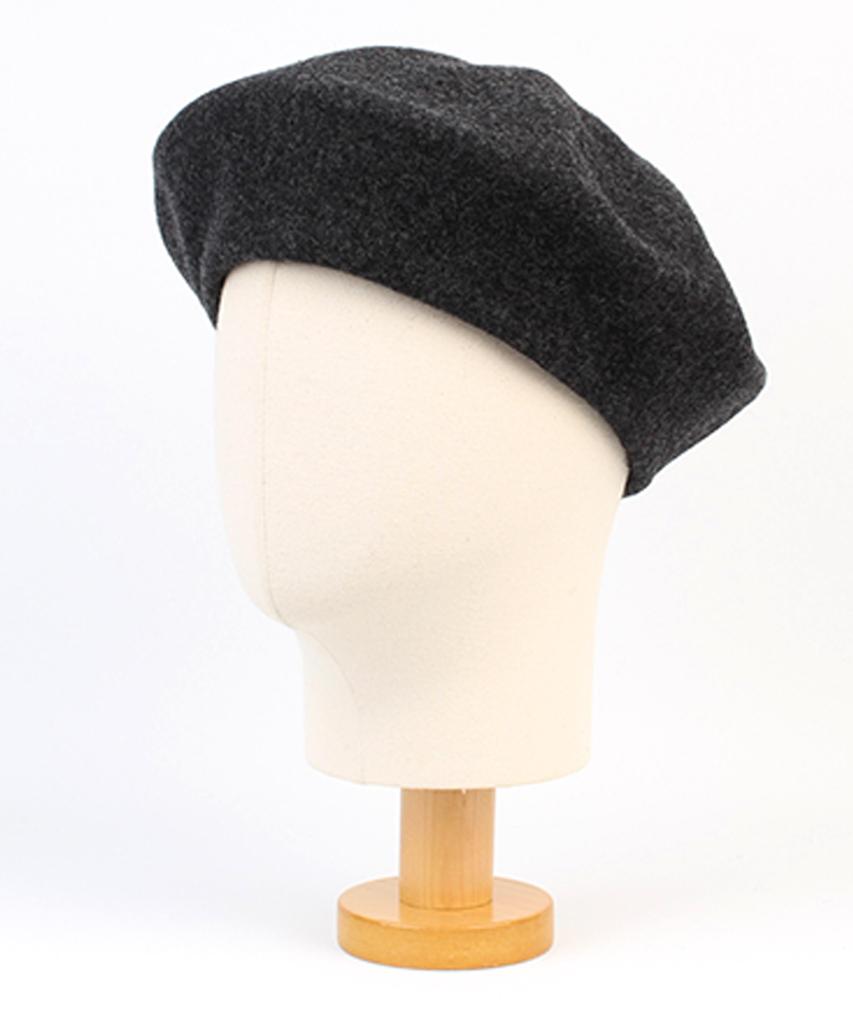Yunibeosyeolkemiseuteuli Wool Charcoal Overfit Beret Overfit Wool Beanie