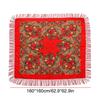 Russian Plus Size Women's Tassel Shawl - Vintage Ethnic Printed Square Scarf
