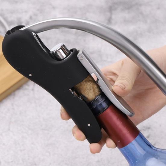 Wine Bottle Opener Vertical Lever Corkscrew Ergonomic Handle Non-Slip Multifunctional Quick Open Beverages Bottle Tool Home Bar Supplies