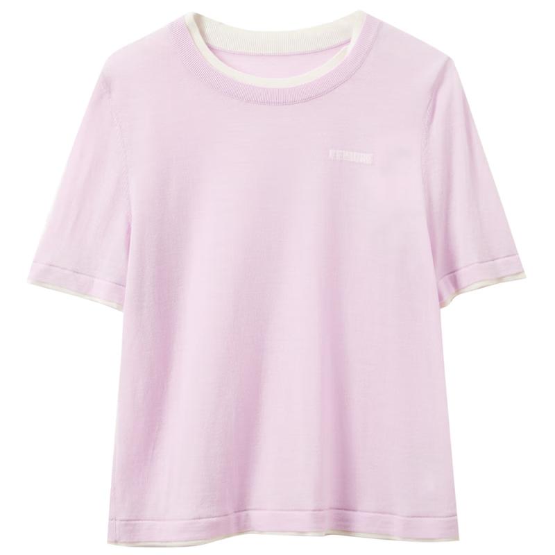 

SanCai 100% Merino Wool Short Sleeve Knit Sweater M